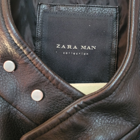 Mens Zara Leather Biker Jacket - Picture 3 of 10